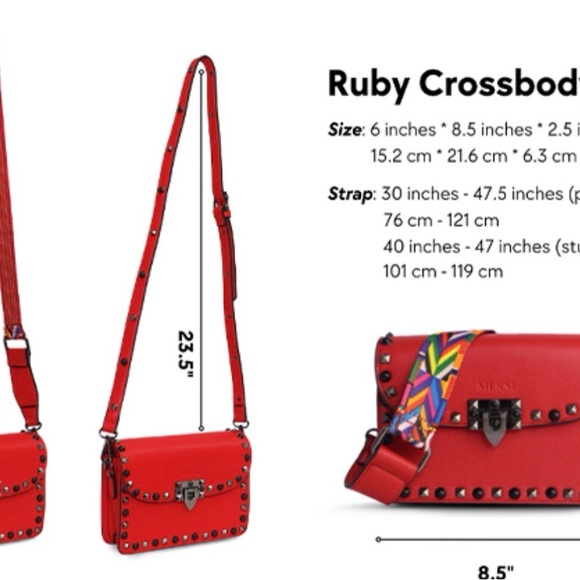 Mersi Blue Studded Crossbody Bag - Picture 7 of 7